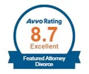 Avvo Rating 8.7, Excellent, Featured Attorney Divorce